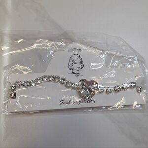 Fashion Jewelry Rhinestone Silver Heart Choker Necklace